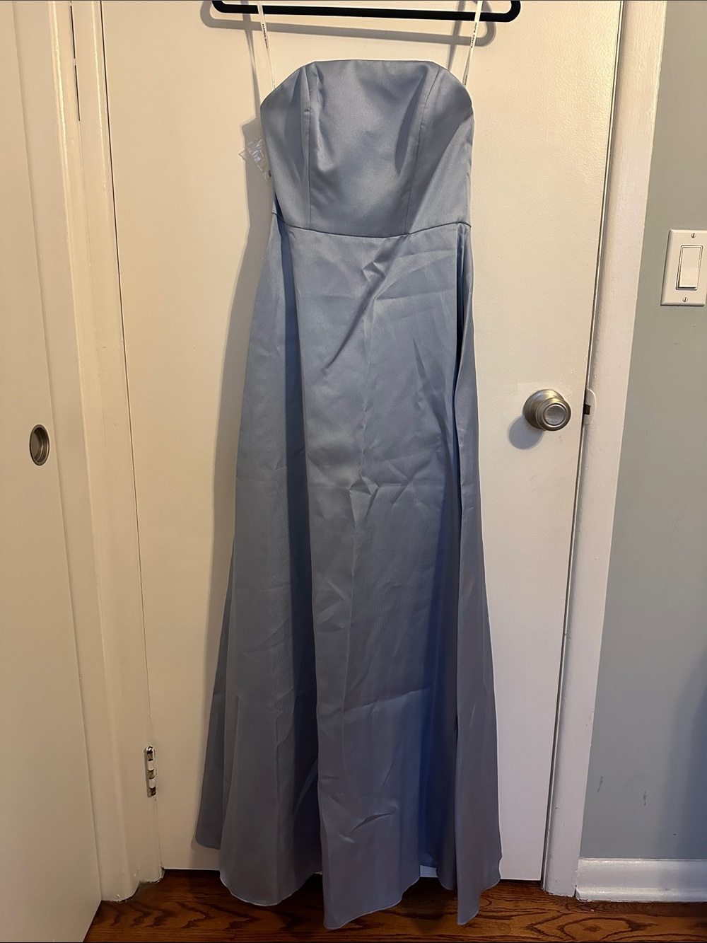 Dessy Collection Strapless Light Blue Evening Gown